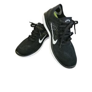Nike Free RN Flyknit Black White Running Shoes Sneakers Women’s 6.5